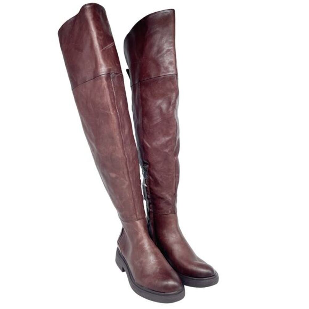 Franco Sarto Women's Battina Leather Block Heel Over The Knee Boots 5.5 WC